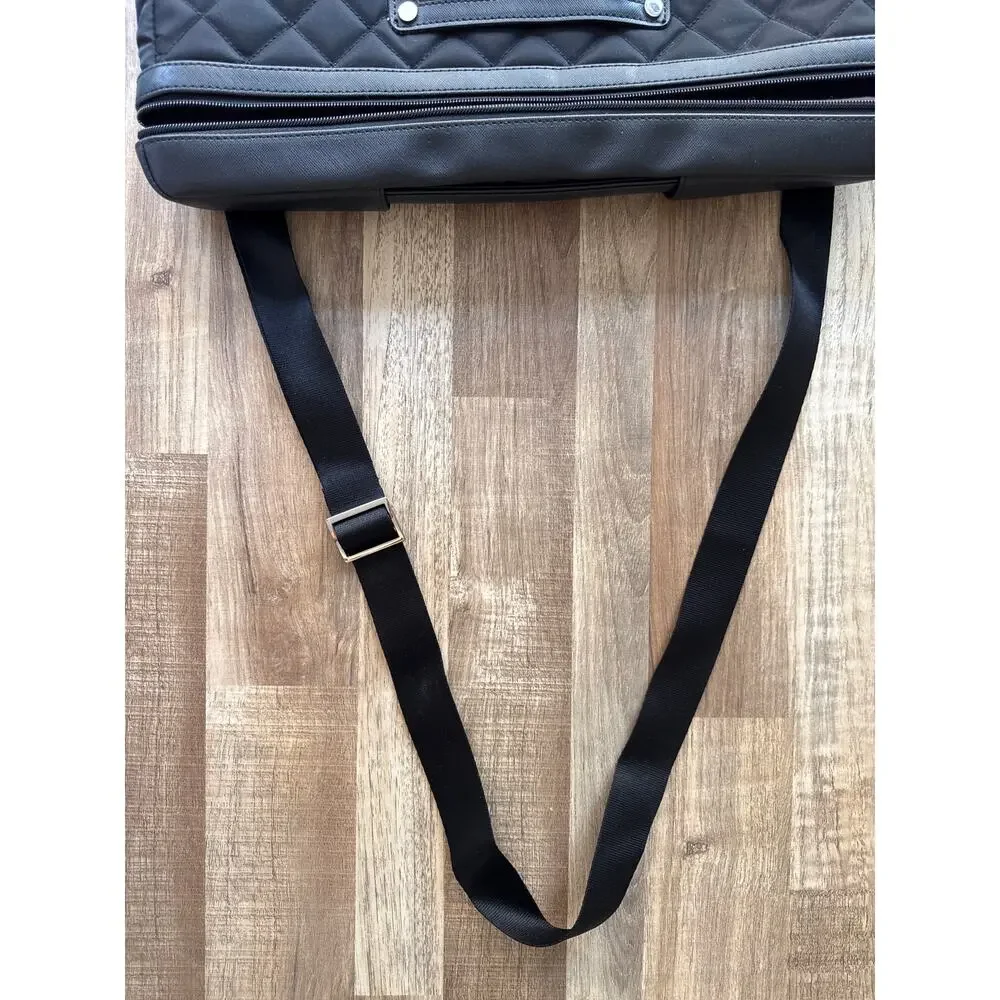 Women's Knomo London Quilted Laptop Bag in Black As Seen on Pippa Middleton